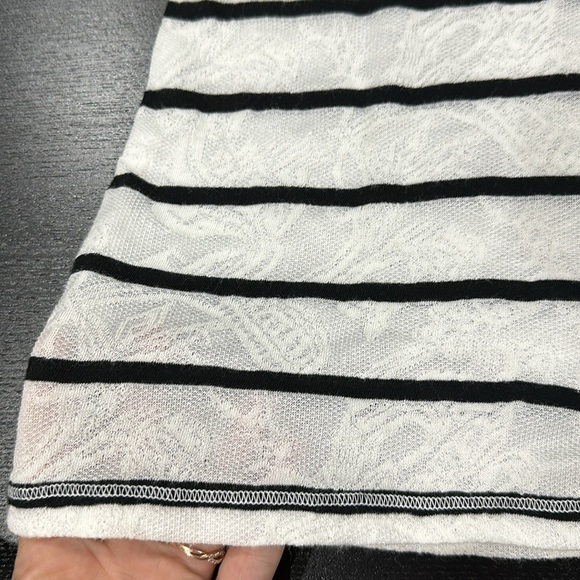 Express White Lace Striped Long Sleeve Top - L - Picture 8 of 10